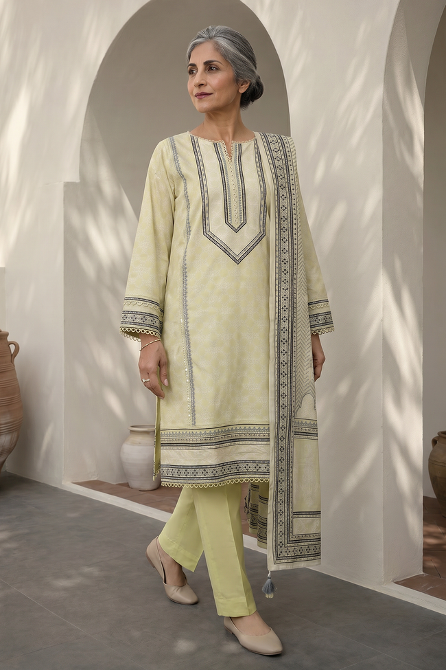 ZELLBURY | Women Unstitched Suits | 3pc-MC Printed Lawn (WUS26X38024) - 100% Original Brand Product Hover Image
