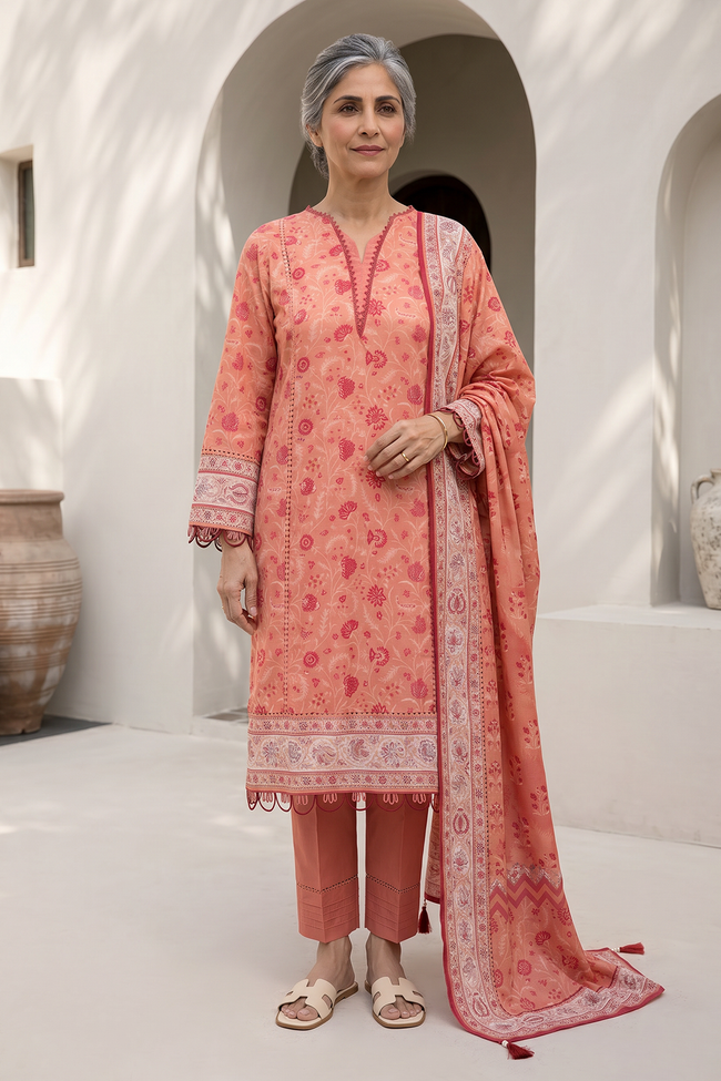 ZELLBURY | Women Unstitched Suits | 3pc-MC Printed Lawn (WUS26X38025) - 100% Original Brand Product Hover Image