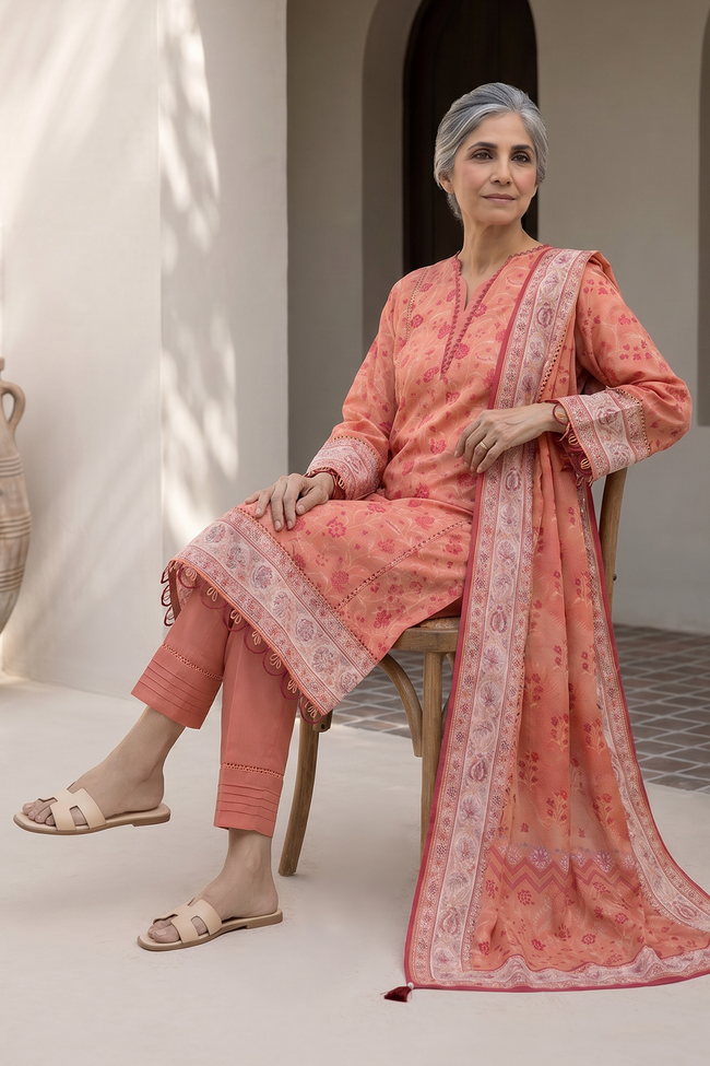 ZELLBURY | Women Unstitched Suits | 3pc-MC Printed Lawn (WUS26X38025) - 100% Original Brand Product Main Image