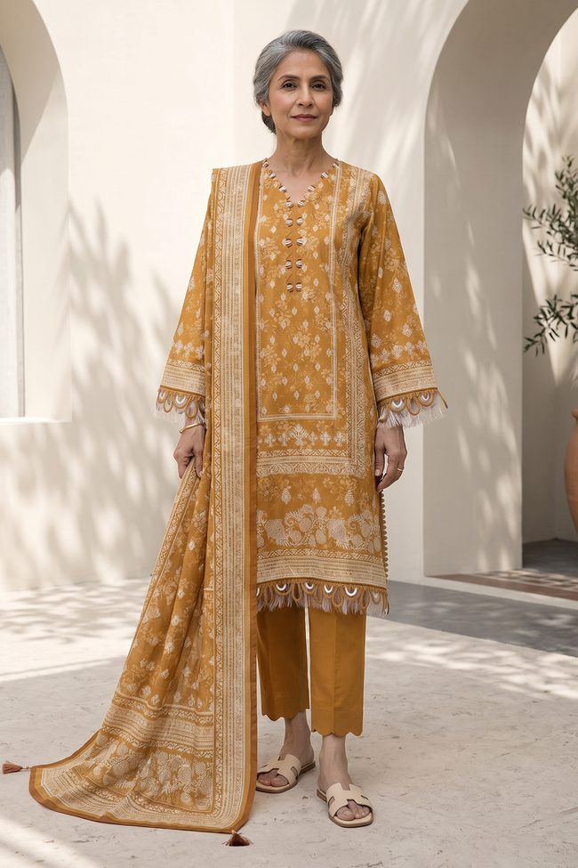 ZELLBURY | Women Unstitched Collection | 3pc Printed Lawn WUS26X38027 - 100% Original Brand Product Main Image