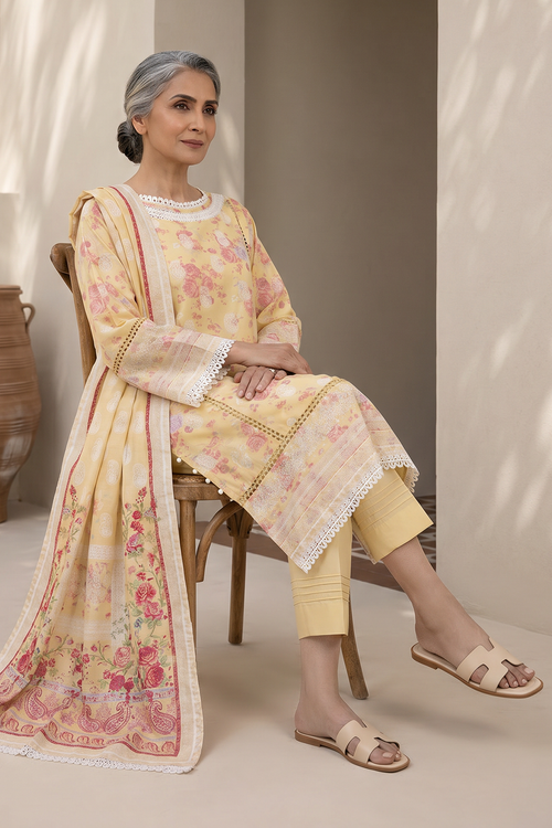 ZELLBURY | Women Unstitched Suits | 3pc-MC Printed Lawn (WUS26X38031)