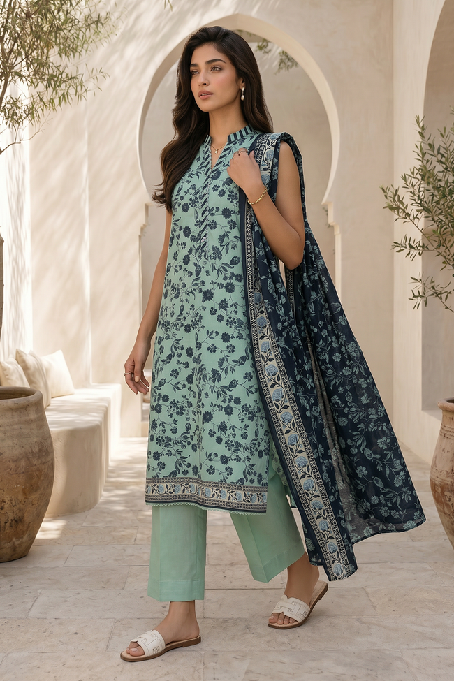 ZELLBURY | Unstitched Lawn - WUS26X38048 | 3Pc-Printed Lawn - 100% Original Brand Product Hover Image