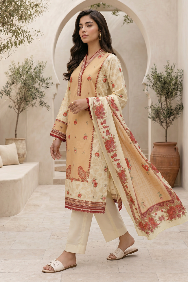 ZELLBURY | Unstitched Lawn | 3pc-Printed Lawn WUS26X38057 - 100% Original Brand Product Hover Image