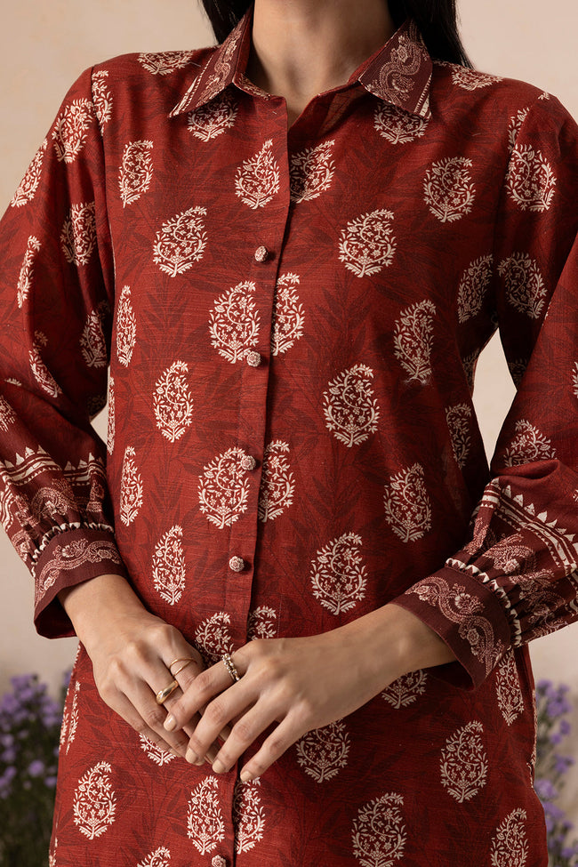 ZELLBURY | Women Unstitched Winter Collection | Winter Vol-04 Printed and Embroidered Khaddar Unstitched 2Pc Suit WUW25E20131 - 100% Original Brand Product Main Image