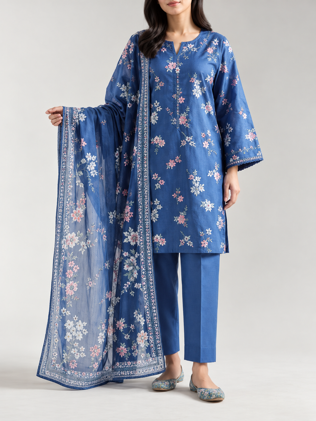 SAYA | Unstitched 3-Piece Lawn Suit | Printed Lawn 3 Piece - 100% Original Brand Product Hover Image