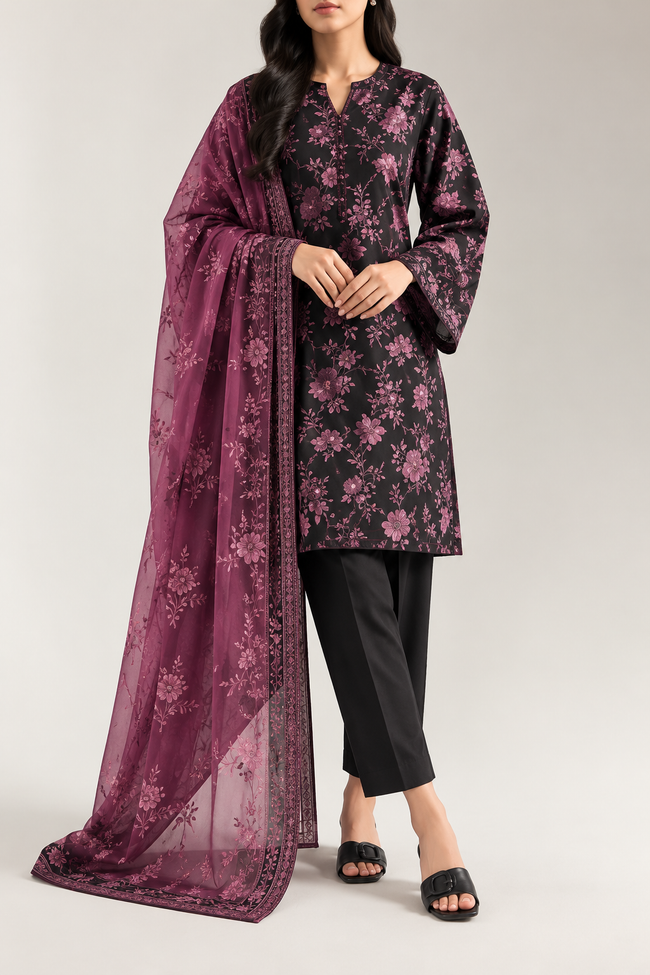 SAYA | Women’s Unstitched 3-Piece | Printed Lawn 3 Piece - 100% Original Brand Product Hover Image