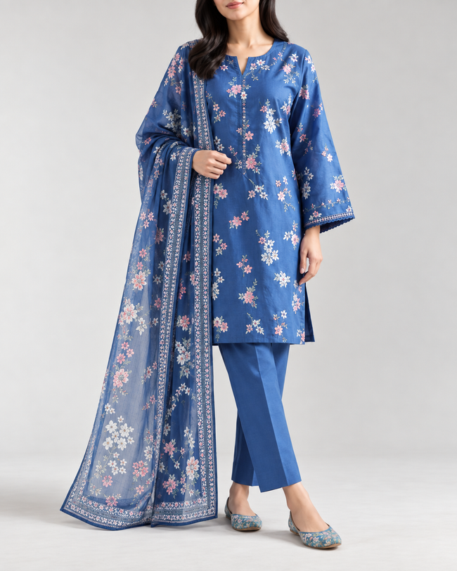 SAYA | Unstitched 3-Piece Lawn Suit | Printed Lawn 3 Piece - 100% Original Brand Product Main Image