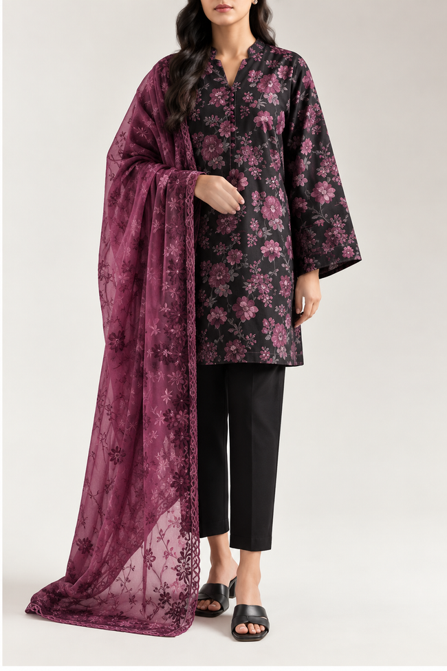 SAYA | Women’s Unstitched 3-Piece | Printed Lawn 3 Piece - 100% Original Brand Product Main Image